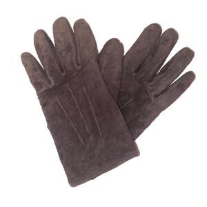 Brown Genuine Suede Gloves M/L Soft Lined Winter Cold Weather Classic